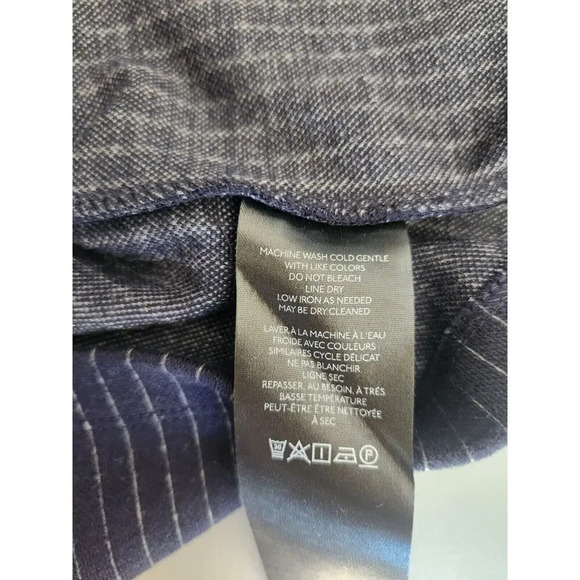 NWT Anthropologie Stripe Strapless Menswear Dress Sz 14 Stretch Deep Navy #9G406 - Picture 13 of 13